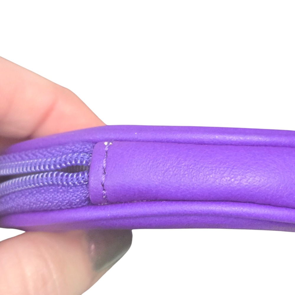 Coach Purple Round Coin Purse Pouch‎ Zippered Pouch Organizer - Picture 8 of 10